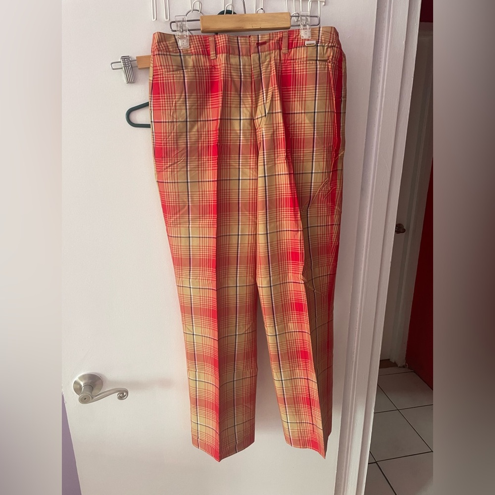 NWOT Escada Sport Red Checkered Pants 38
